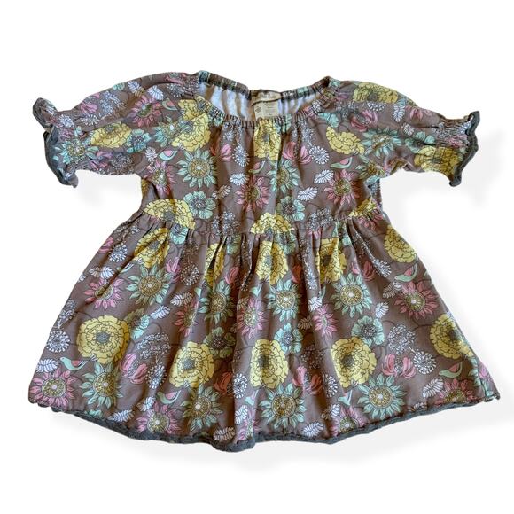 Matilda Jane Grey Floral Peasant Top Hello Lovely Collection 6 - Picture 1 of 11